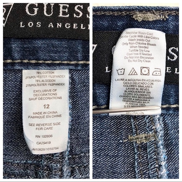 ❓GUESS❓Straight-Leg Dark Denim Jeans ~Size 12 Girls - Picture 8 of 9